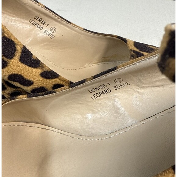 Bella Marie Faux Suede Mary Jane Wedge Leopard Print 3" Heel Size Women's 8.5 - Picture 7 of 11